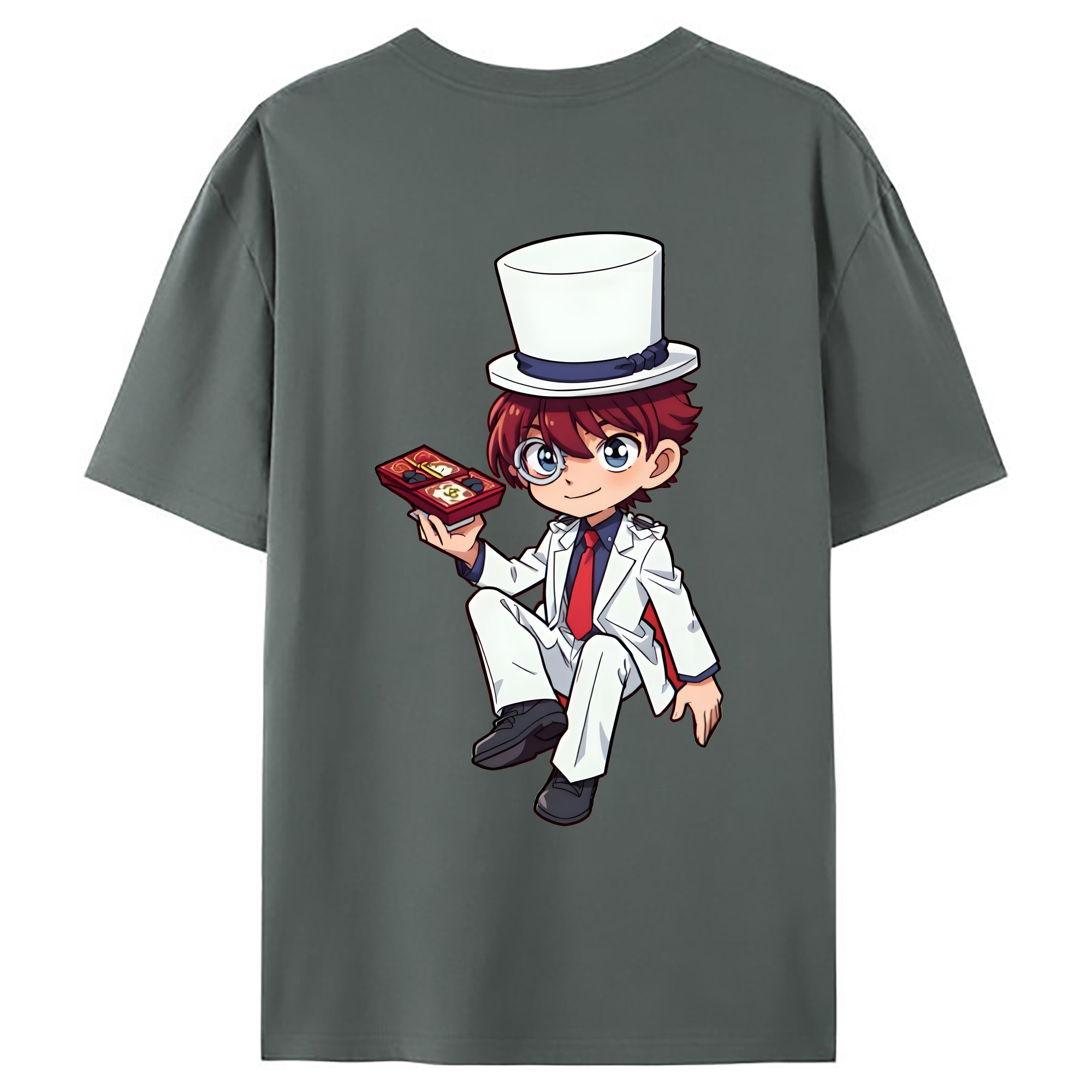（画像用） 名探偵コナン くろば かいと Detective Conan Kuroba Kaito 綿100％ メンズ半袖Tシャツ（バックプリント） 通気性